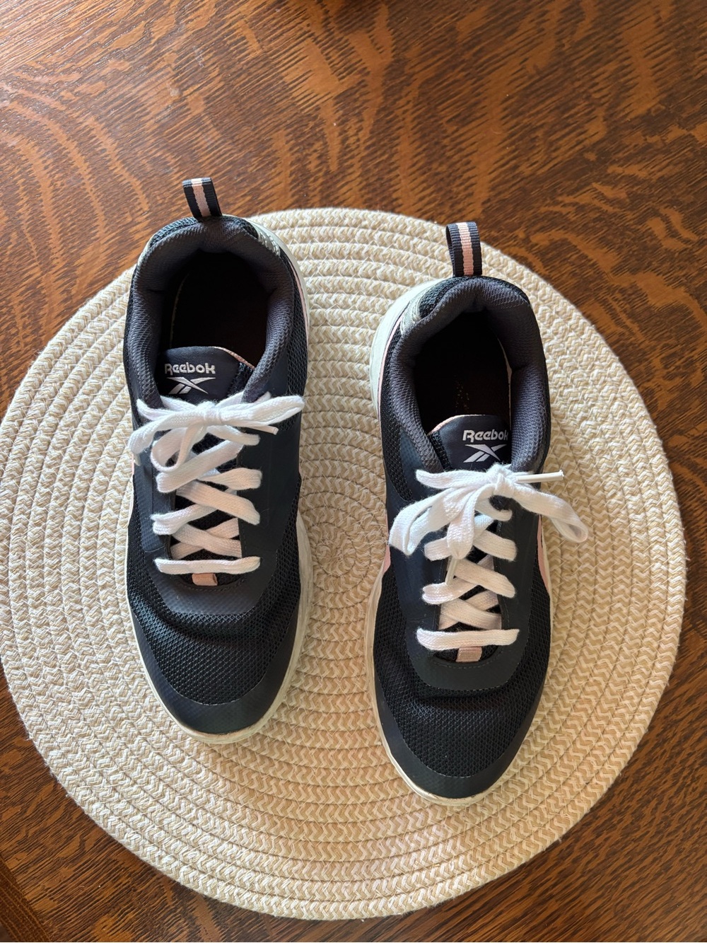 Reebok Black Sneakers with White Laces